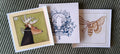 set of three original illustration stickers